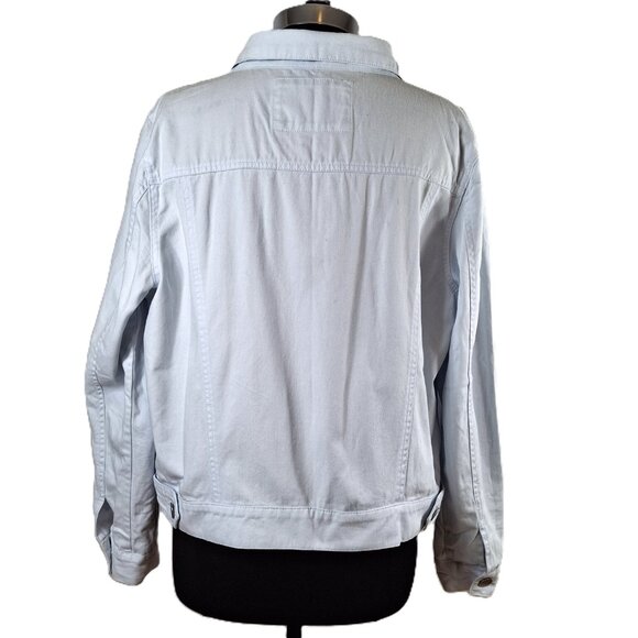 Womens Forever 21 Oversized Utility Jacket Sz XXL Baby Blue Casual Classic - Picture 2 of 12